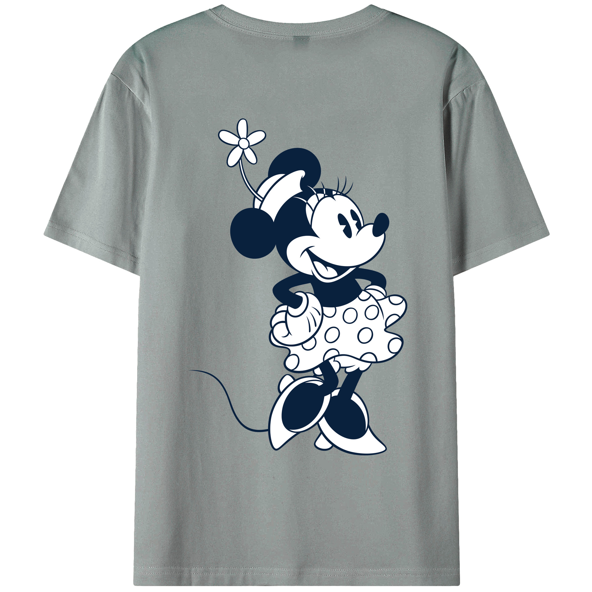ミッキーマウス Mickey Mouse 綿100％ メンズ半袖Tシャツ（バックプリント） 通気性